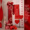 Conjunto de Decoração para Quarto de Casamento, Minha Família Tem um Pergaminho Feliz, Decoração de Sala de Estar, Enfeites Pendurados de Casamento, Noivado de Casamento, Enfeites de Chão com Palavras Felizes