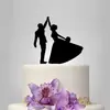 Tarjeta de Pastel de Bodas Acrílica Personalizada Muñeco de Pastel de Pareja Bailando Tarjeta Decoración Creativa para Pastel de Bodas