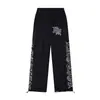 Marca de moda Emoción Mixta Bordado de Letras Nuevo Pedrería Casual Pantalones Largos Cárdigan Holgado Sudadera con Capucha Hombre
