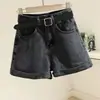 Shorts de Mezclilla Blancos para Mujer Verano Estilo ins Nueva Llegada Cintura Alta Adelgazantes Combinan con Todo Dobladillo Pierna Ancha Pantalones de Moda