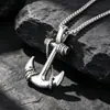 Colar Pingente de Âncora Antiga da Marinha Europeia e Americana Acessórios de Gancho de Peixe de Aço Inoxidável Pirata Colar Masculino Sp408