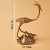 Latão Vintage Folha de Lótus Garça Rochedo Paisagismo Bonsai Paisagismo Garça Pequena Decoração Mesa de Escritório Animal de Estimação de Chá Pequena Decoração