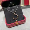 Colar de Unha Banhado a Ouro V 18K Ouro Rosa Mais Vendido para Mulheres, Prata Pura com Fecho Completo de Diamante, Corrente para Clavícula, Estilo de Luxo de Nicho para Casais