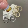 Pendientes de Aro Pequeños con Letra H de Moda y Sencillos con Aguja de Plata 925 con un Diseño Único de Lujo Ligero Super Brillante y Temperamento Versátil