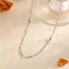 Collar de Cadena para Clavícula Versátil de Uso Diario, Moda Simple Transfronteriza Europea y Americana, Personalidad Elegante, para Mujer, Acero Inoxidable Chapado en Oro de 18 Quilates