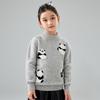 Malhas de Lã 100% Pura Selecionadas de Alta Qualidade para Meninos e Meninas Suéter Jacquard de Urso de Bambu Camiseta Básica de Caxemira