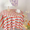 Tecido de Fundo Branco de Gaze Fresca com Renda Floral Coreana para Cobrir Mesa