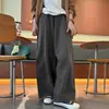 Em estoque Outono 2026 Estilo Japonês Cinza 3D Cintura Alta Calça de Perna Larga Caimento Solta Emagrecedora Cargo Casual Calça Scythe
