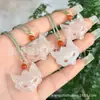 Colgante Natural Alto Blanco Hielo Piedra Lunar Calcedonia Ágata Lichi Congelado Buda Rostro Justo Hebilla de Seguridad Nube Auspiciosa Candado Colgante de Jade Unisex