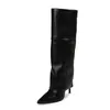 Botas largas de moda para mujer de talla grande, punta fina, tacón de aguja, pierna recta, para otoño e invierno, 2026, comercio exterior europeo y americano