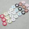 Botões coloridos de resina floral de camada dupla em estoque, botões vintage impressos de dois furos, acessórios para roupas infantis, camisas, peças de vestuário costuradas à mão
