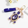 Chaveiro de tartaruga de luxo transfronteiriço cravejado de diamantes, fofo e estiloso, acessório criativo para bolsas