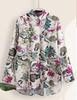 Transfronterizo Aliexpress Amazon 2023 Otoño Nuevo Casual Camisa Manga Larga Talla Grande Estampado Top Botón Mujer