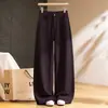 Jeans Feminino 2026 Primavera/Outono Novo Cintura Alta Casual Perna Reta Perna Larga Cropped Solto Emagrecedor Calça Foice