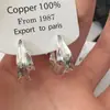 Pendientes de diseño nicho europeo y americano, irregulares, con circonita, cepillados, geométricos, cepillados, chapados en oro real, pendientes con sentido de diseño nicho