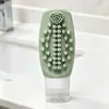 Frasco Dispensador de Silicone 90ml Espessado à Prova de Vazamento Portátil Artigos de Higiene Pessoal para Viagem Produtos para Cuidados com a Pele Shampoo Escova Pente Massagem Couro Cabeludo