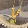 Collar con bolsa de dinero de la suerte, diseño clásico retro estilizado, temperamento de moda, regalo único para novia, natural