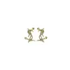 Año de la Serpiente, Año de la Vida, Aretes para Mujer 2025 Nuevas Explosiones Aretes de Año Nuevo Diamante Flash Lujo Ligero Aretes Altos Elegantes