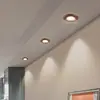 Spot Embutido Pequeno em Forma de Colina, Nova Luminária de Teto Ambiente Estilo Chinês para Hall de Entrada e Sala de Estar, Anti-reflexo, Madeira de Nogueira, Downlight
