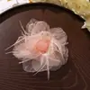 Estilo Princesa Dulce Original Super Hada Plumas Caramelo Flores de Organza Clip DIY Tocado Broche Accesorios para Ropa