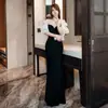 Oferta Especial en Tallas Limitadas: Vestido de Noche Sexy para Mujer, Elegante Vestido Negro Ajustado para Eventos Sociales, Fiestas de Celebridades y Pasarelas