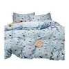 Lindo Juego de Cama de Cuatro Piezas de Gasa de Doble Capa de Algodón Acolchado para Hogar y Dormitorio, Adecuado para Todas las Estaciones
