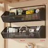 Estante de almacenamiento de pared, esenciales para dormitorio, cesta colgante sin taladro para mesita de noche de dormitorio, solución de almacenamiento de pared para literas superiores de estudiantes