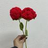 Rosas de Lana Tejidas a Mano Ramo de Rosas Flor Artificial Simulación Producto Terminado Transfronterizo Regalo de San Valentín Alta Simulación