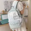 Mochila escolar nueva, dulce y elegante, con estampado de lunares y estrellas, suave y linda, estilo coreano, moderna y juvenil, perfecta para estudiantes y salidas