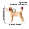 Aço inoxidável 316 dopamina desenho animado fofo pingente de animal esmaltado à mão acessórios de design componentes de joias DIY