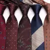 Corbata de negocios de cuero de 8 cm a rayas en stock corbata de poliéster para hombre jacquard negocios corbata vintage fabricantes suministro