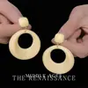 Pendientes Grandes Retro Exagerados Europeos y Americanos Vintage Ligeros y Medianos Pendientes de Círculo Geométrico Pendientes Franceses de Alta Gama
