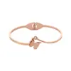 Pulseira Borboleta Fosca de Aço Titânio para Mulheres, Pulseira Aberta Simples de Aço Inoxidável que Não Desbota, Pulseira Tendência Estilo Ins