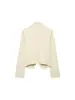 Comércio Exterior Amazon Transfronteiriço 2026 Roupas Femininas Mais Vendidas: jaqueta curta de manga longa, gola alta off-white suave, design de botões diagonais