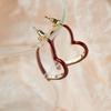 Pendientes sencillos y elegantes con forma de gota de aceite de vino tinto, nuevos y populares, de alta calidad, con clip para la oreja para mujer, con espiral antimosquitos sin orejas perforadas.