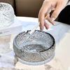 Cenicero de Vidrio con Patrón Glaciar Creativo Único, Cenicero Doméstico Moderno para Sala de Estar y Oficina, Anti-Ceniza Volátil, Almacenamiento de Alta Gama