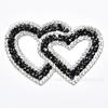 Resina Colorida Pedrería Doble Corazón Forma de Corazón Patrón de Diamantes Calientes Ropa de Moda Cristal Imagen Caliente Accesorios para Zapatos y Sombreros Al Por Mayor