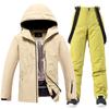 Traje blanco de invierno para hombre y mujer, ideal para snowboard, esquí y snowboard en pareja.