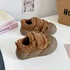 Botas de Nieve Redondas de Moda, Suaves y Lindas, Botas de Algodón con Cinta Mágica Estilo Ins para Niñas, Zapatos Cálidos Forrados de Felpa Invierno 2025 Xy-A355