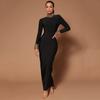 Vestido de Festa Elegante com Tiras e Bordados Pesados, Novo Luxo Europeu e Americano, para Eventos Sociais, Feminino