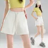 Verano Modal Deportivo Casual Pantalones Cortos Negros Mujer Verano Cordón Doble Bolsillo Adelgazante Yoga Suelto Delgado Cintura Alta