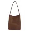 Bolso Cubo Tejido de Cuero Suave Estilo Coreano para Mujer 2026 Nuevo Popular Textura Gran Capacidad para Viajes Diarios Hombro Único Cruzado