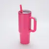Taza de Hielo Nuevo Modelo Transfronteriza de 40 oz, Taza con Popote de Gran Capacidad, Taza Térmica de Acero Inoxidable, Taza Portátil para Coche, Personalizable