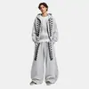 Nuevo cárdigan con capucha de punto estilo retro Harajuku para otoño e invierno y pantalones casuales de pierna ancha de moda estilo americano