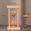 Adornos de escritorio creativos de reloj de arena retro con temporizador de reloj de arena de madera maciza de 5/10/15/30 minutos