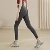 Pantalones de Tiburón Elásticos de Uso Exterior de Cintura Alta Levanta Glúteos Control de Abdomen Sensación Nude Leggings de Yoga Fitness Running Deportes Capa Base Ajustada