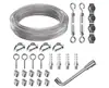 En Stock Acero Inoxidable Cable Recubierto de PVC Cuerda de Acero Kit para Colgar Luces de Cadena para Exteriores Gancho de Resorte Tensor