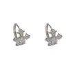 Pendientes de Aro Minimalistas con Diseño Retro Francés, Completamente Incrustados con Diamantes, Cruz, Personalidad Única, Estilo Minimalista Versátil para Mujer