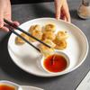 Plato para dumplings de agua con plato de vinagre, plato de dumplings de porcelana, plato creativo para verduras, plato para papas fritas, plato de camarones, vajilla de cerámica