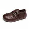 Zapatos de Cuero Genuino para Niños Estilo Británico Primavera y Otoño 2026 Suela Suave Zapatos Individuales para Niños Zapatos de Desempeño para Niños Zapatos de Tabla para Bebés Negros